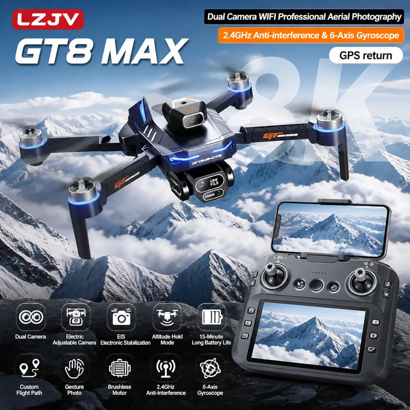 Drone Kit Professional - GT8 Max Katlanabilir Drone 8K HD
